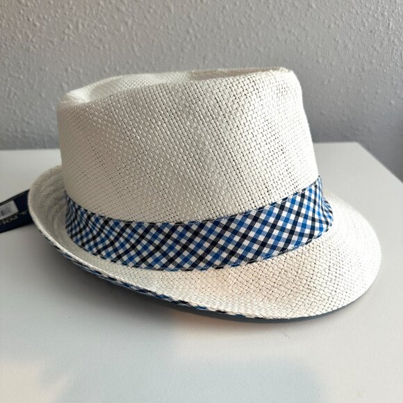 U.S. POLO ASSN. | Men’s Fedora Hat  | White, Blue | M/L - Picture 2 of 11